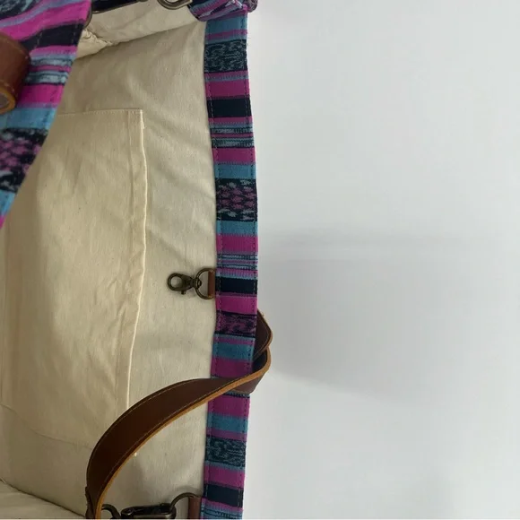 Nena & Co. 13in x 17in One Of A Kind Guatemala Travel Tote Bag Purple,blue,blk - Picture 11 of 12